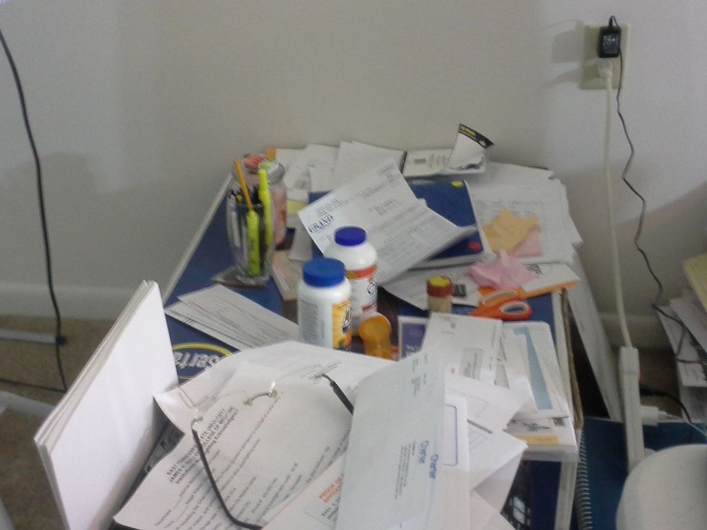 folding table used as a desk
BEFORE (did not get a