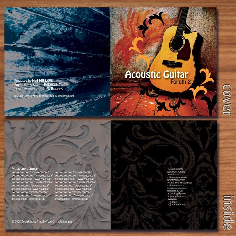 CD insert mockup for Acoustic Guitar Forum 2.