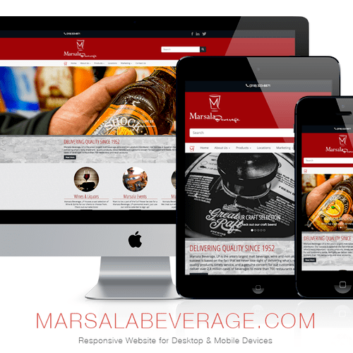 Responsive website design for Marsala Beverage, In