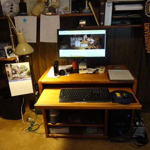 John's main computer and accessories.