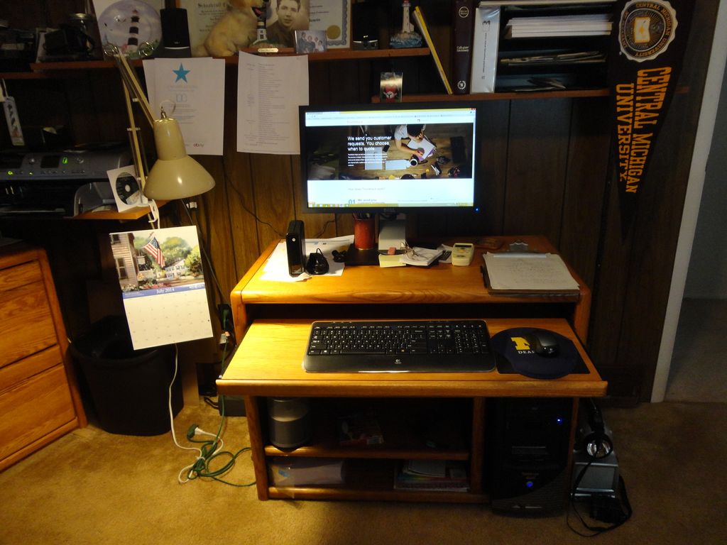 John's main computer and accessories.