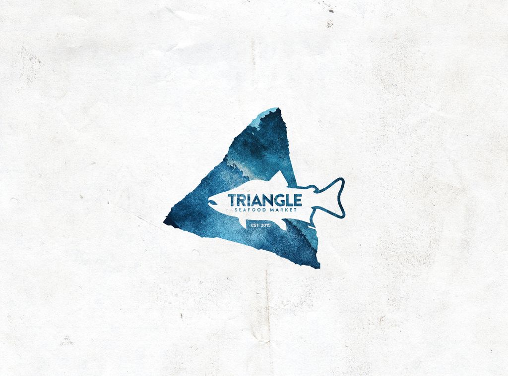 Logo design for Triangle Seafood Market that is ba