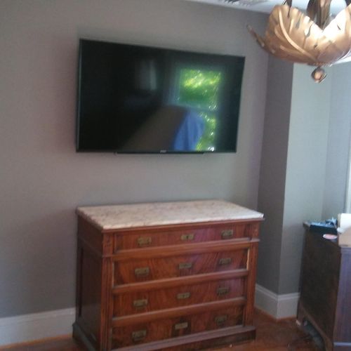 TV install with hidden wires 