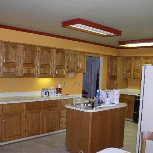 Repainted all surfaces less cabinets