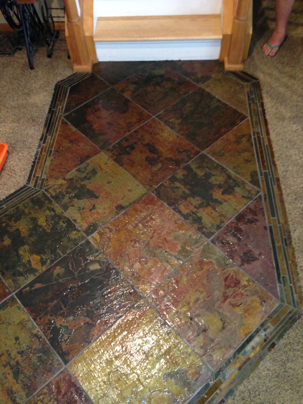 Slate Floor 18" X 18" With border