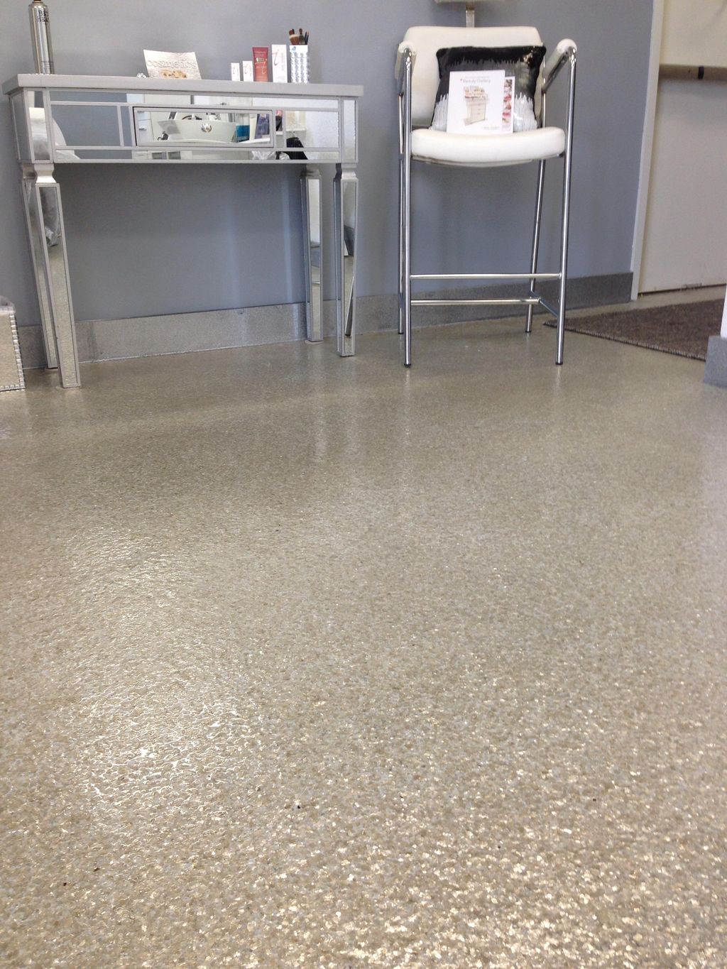 Day Spa floor coated with Polyaspartic Polyurea an