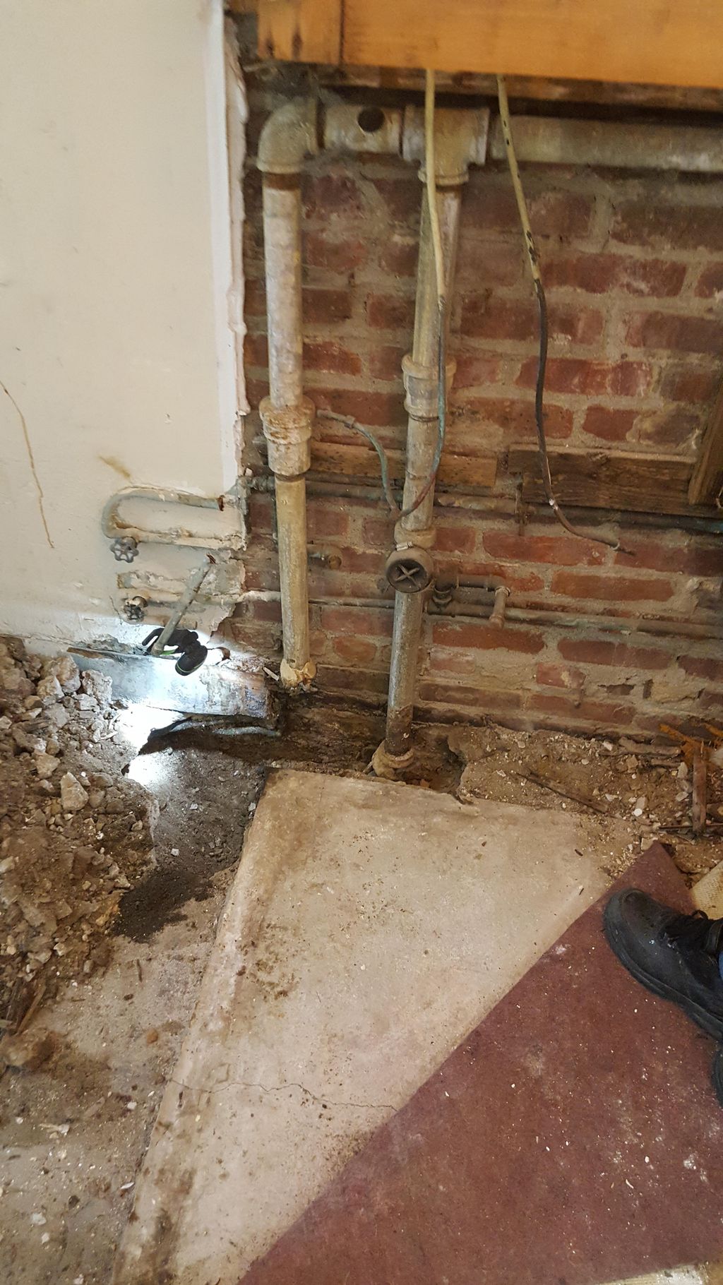 Existing plumbing