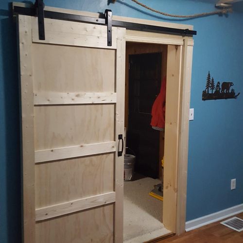 Sliding barn style doors are great for enhancing a