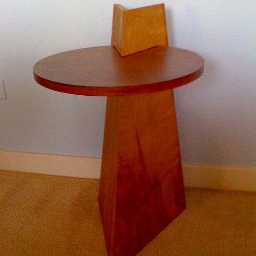 End table / Night stand. Birch; various species an