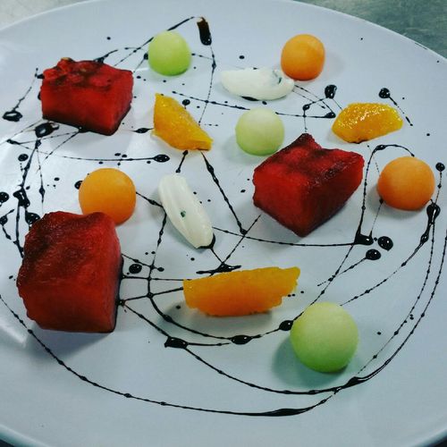Grilled Watermelon Salad with Melon, Goat Cheese M