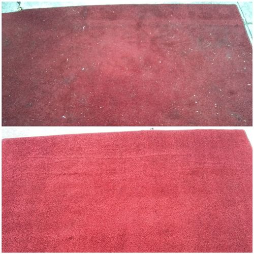 Rug before and after 8 step cleaning