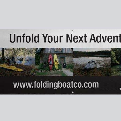 Banner for Folding Boat Company.