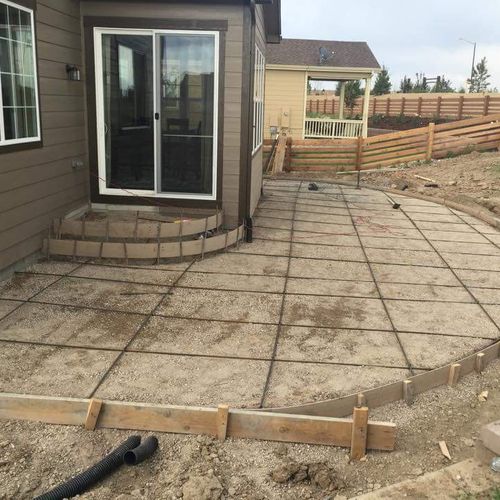 forming patio with rbar