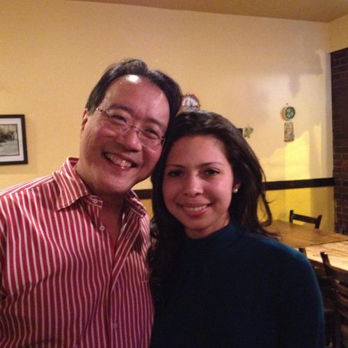 with Yo-Yo Ma after a concert in Chicago, IL