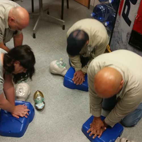 Industrial CPR AED training onsite.