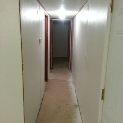 white semi gloss hallway in trailor