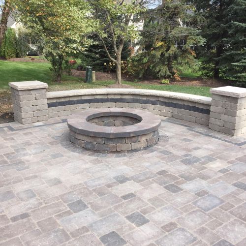 Wheaton il , patio wall and fire pit 