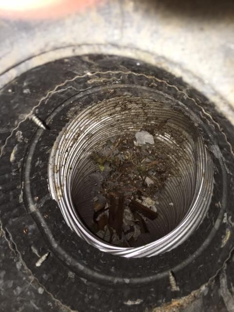 A very dirty duct right before undergoing a deep c