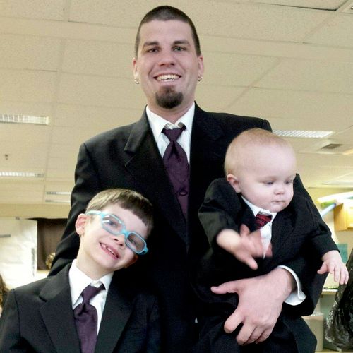 My two beautiful boys and me at my brother's weddi