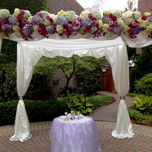Chuppah rental with or without flowers.