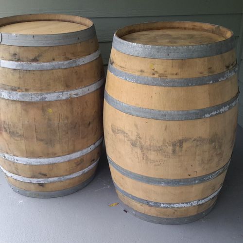 Wine barrels are perfect as accent tables at parti