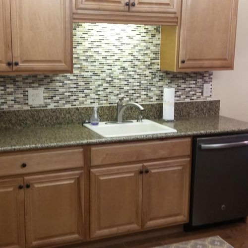 New kitchen cabinets, floor, lighting upgrade and 
