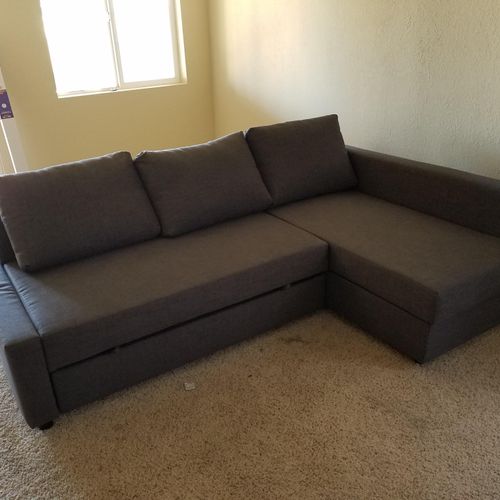 Client Ikea couch disassembled and reversed.