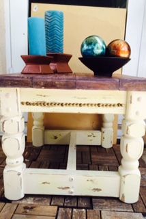 Rustic end table painted with chalk paint and seal
