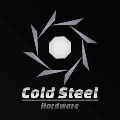 Cold Steel, mock logo for a hardware store.