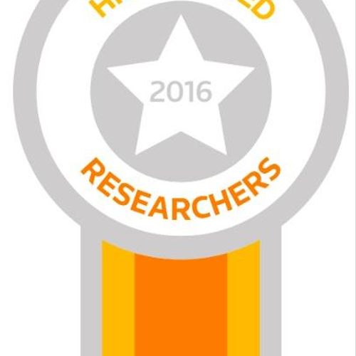 Highly Cited Researcher Award by Thomson Reuters