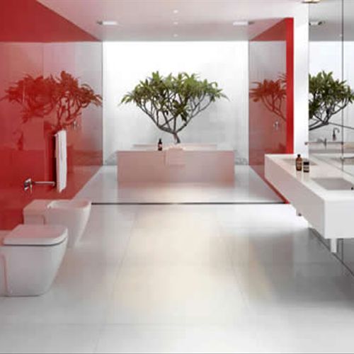 Ultra Modern Bathroom with Venetian Plastered Wall