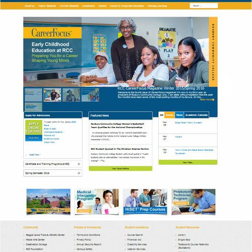 Mobile Responsive website for a Community College