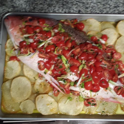 Baked Gulf Redfish & Potatoes