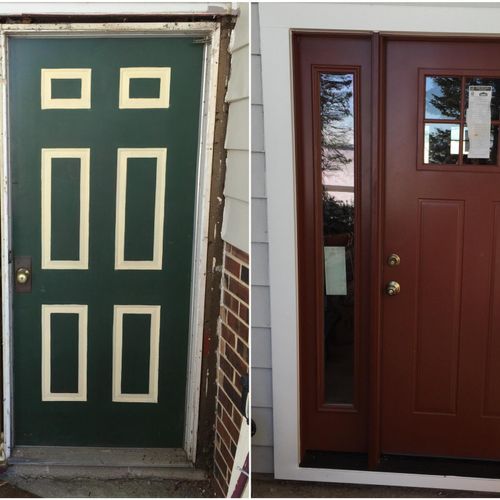 before and after door install