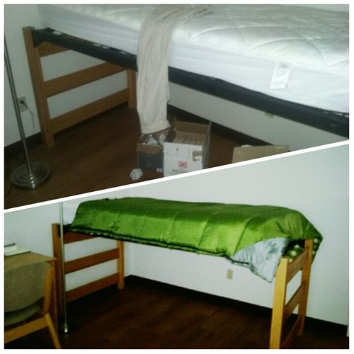 Before and after pics of the dorm room!