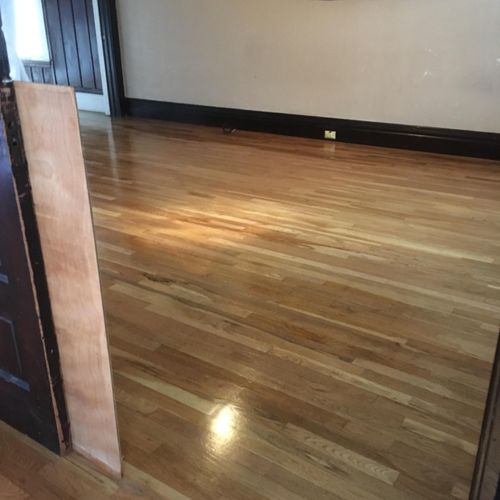 Hardwood floors after restoring and waxing