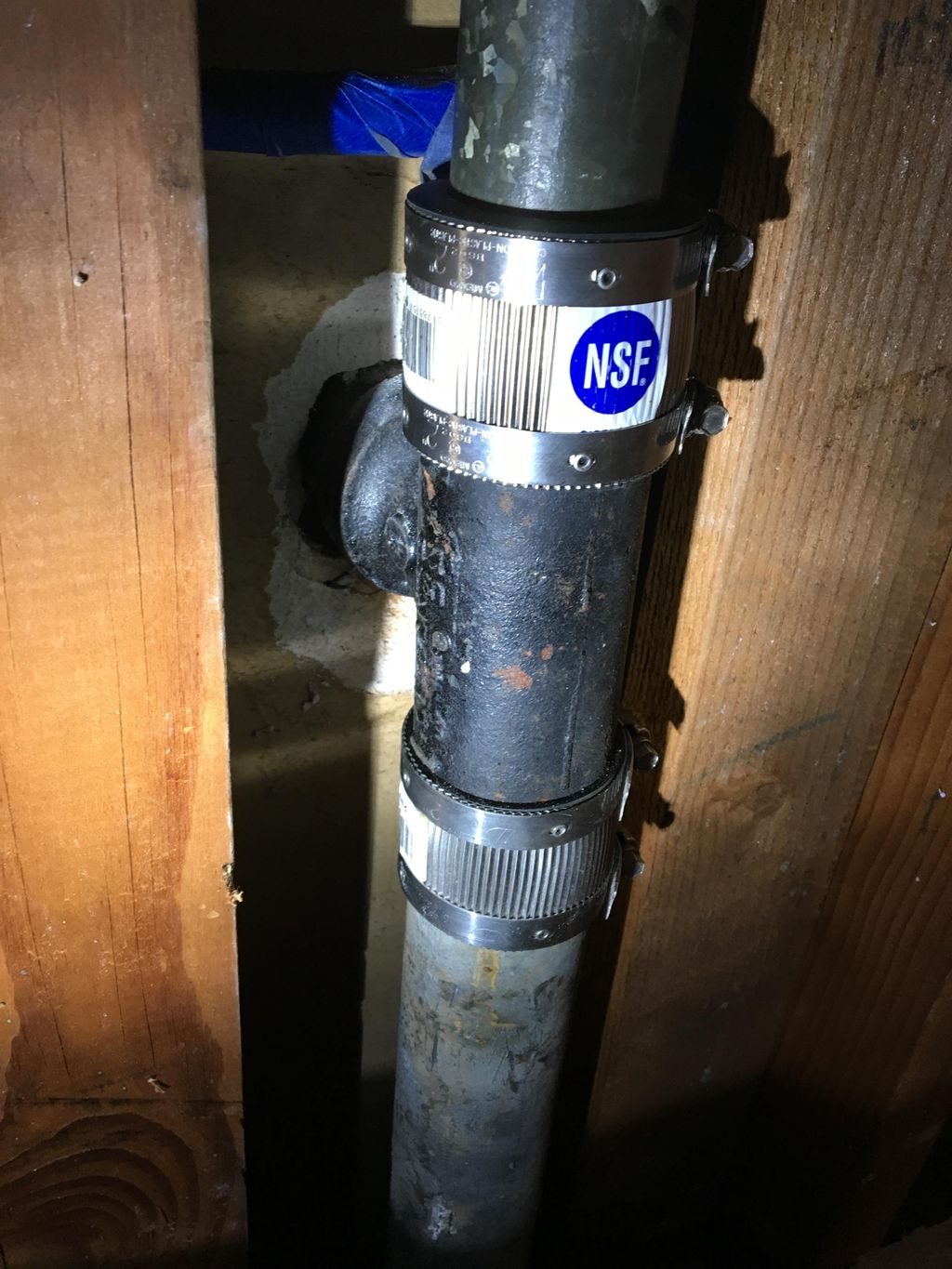 Cast iron tee repair. (After)