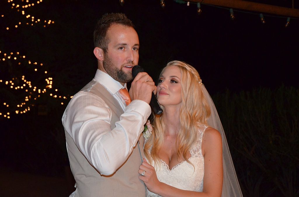 Bride & Groom saying Thank you to their family and