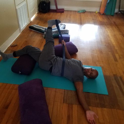 Private client; restorative yoga session
