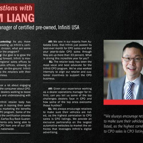 Sam Liang in AutoRemarketings Power 300 issue
