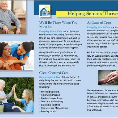 Everyday Home Care Kansas City trifold brochure, i