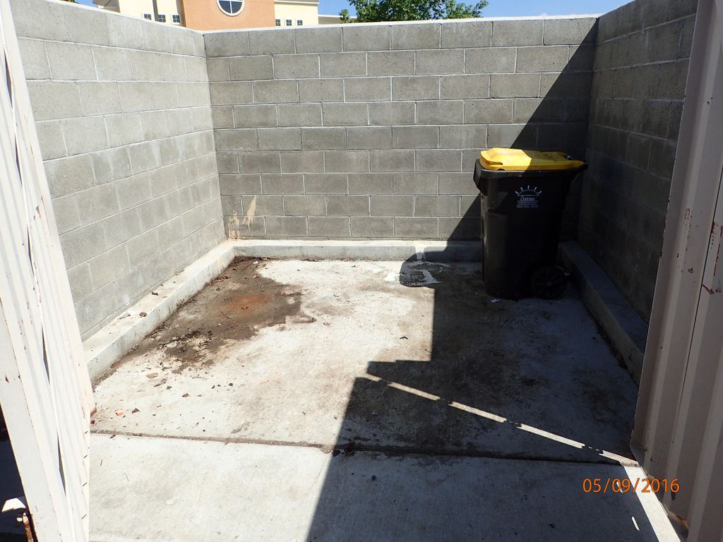 Dumpster enclosure all cleaned out.