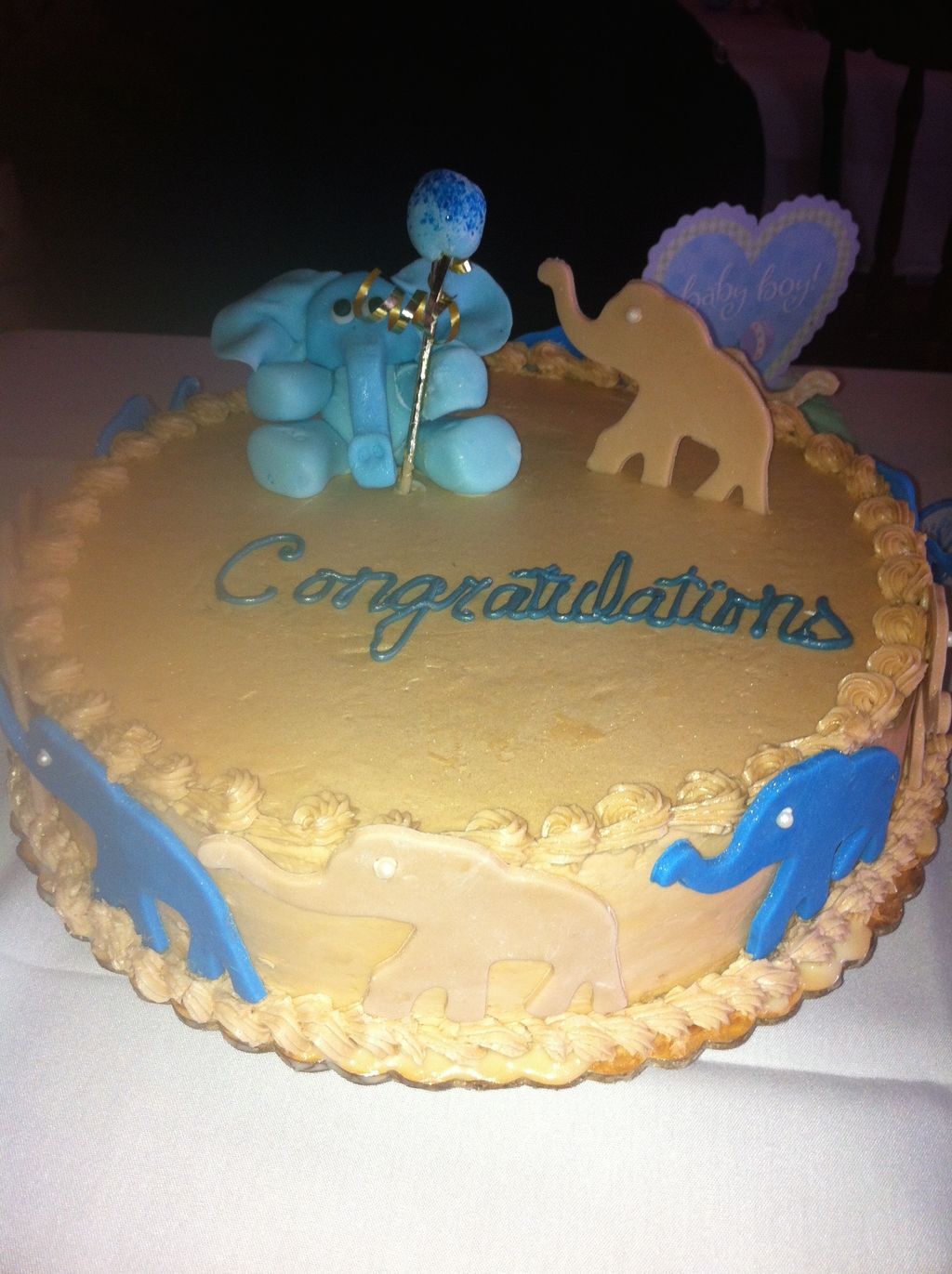 Baby Shower Cake with Elephants