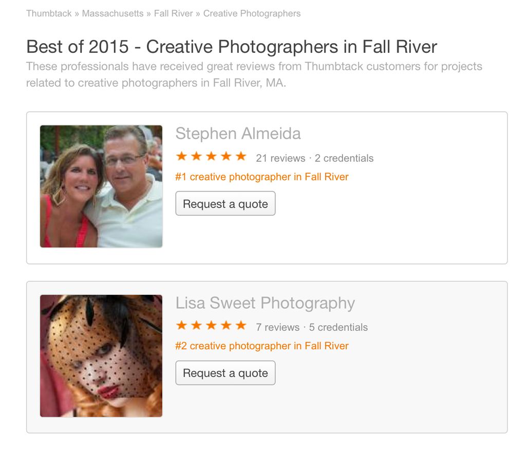 Lisa Sweet Photography Awarded
Best of 2015 Creati