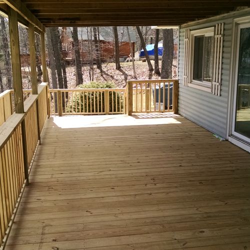 After picture of lakefront deck in Harrison, MI.