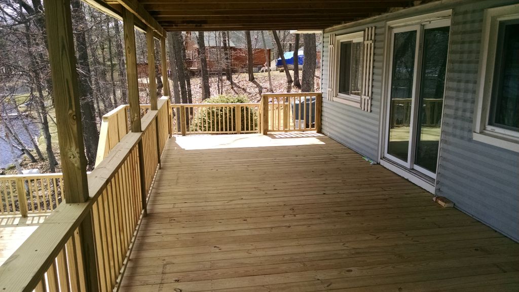 After picture of lakefront deck in Harrison, MI.