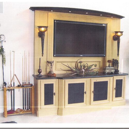 Custom built cabinet, with all audio/video equipme