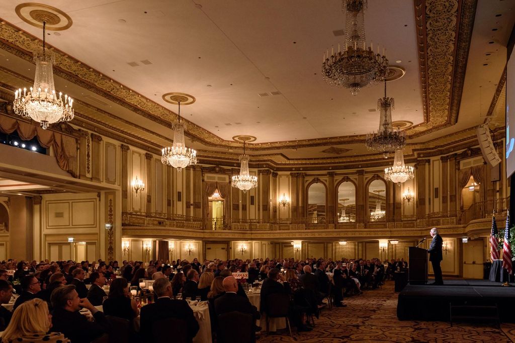 Frank Abagnale Jr. speaking to a packed house in C