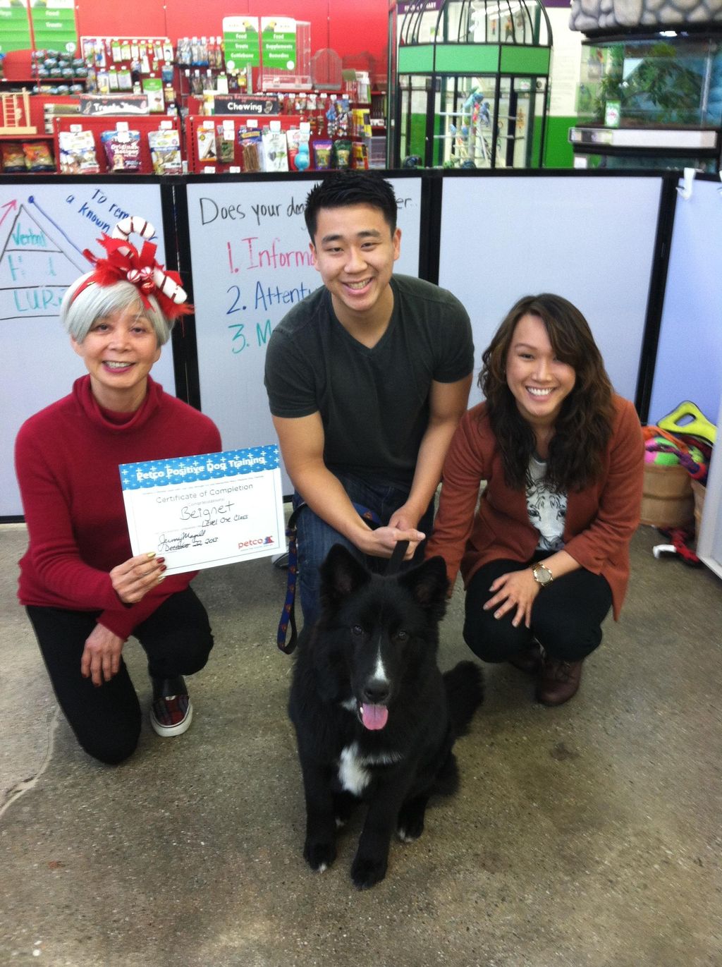Beignet and family at his Advanced Level 2 class g
