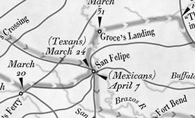 Frontispiece map for Texas Rising, published by Mo